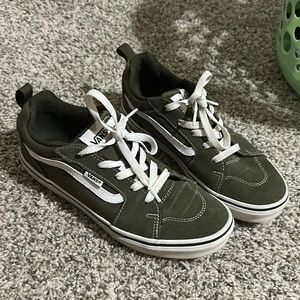 Kids Vans Green Sneakers with White Accents